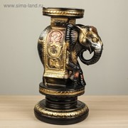 Подставка декоративная "Индийский слон", чёрная, 34 см
