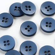 Набор пуговиц, 4 прокола, d 15 мм, 12 шт, цвет синий фото