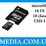 Карта памяти Transcend 16 GB microSDHC UHS-I Premium + SD Adapter TS16GUSDU1 фото