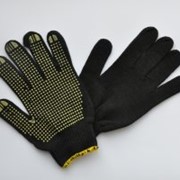 Перчатки трикотажные,Трикотажные перчатки с добавлением искусственной нити и ПВХ точкой фото