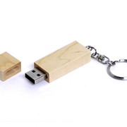 USB-флешка на 4 Гб прямоугольная форма, колпачек с магнитом, натуральный фотография
