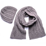 Шерстяной женский комплект: шапка + шарф № 3