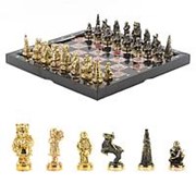 Шахматы “Северные народы“ бронза креноид 36,5х36,5 см фото