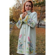Вязаное пальто “Шикарное, белое“ фото