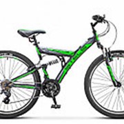 Велосипед Stels Focus 26“ V 18-sp, чёрный/зеленый, арт. V030 фото