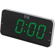 Электронные часы радиоприёмник MAX CR-2909, FM-AM, 2 будильника, зеленые цифры, серебристый корпус фото