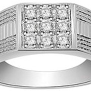 Кольцо мужское классическое с бриллиантами SI1/G 0.40 Ct фотография
