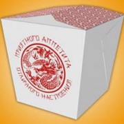 Коробка для лапши бумажн.,450/350мл, рис.Китай, самосборный фото