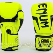 Перчатки боксерские PU на липучке VENUM(6,8 унций,лимонный) фото