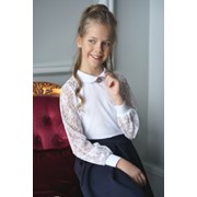 Блузка для девочки, артикул D058-105, цвет белый