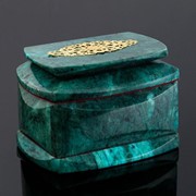 Ларец “Кружева“, 12,5х8х8 см, натуральный камень, змеевик фото