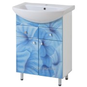 Тумба для ванной комнаты цветы синие фотография