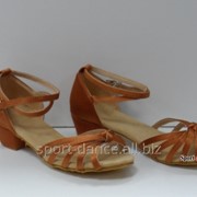 Туфли для бальных танцев, каблук 3 см коричневый