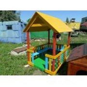Домик для детей с лавочками, домик детский, деревянный домик, домик с лавочками деревянный фото