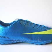 Футбольные сороконожки Nike Mercurial Victory IV Turf Blue/Lime/Black фото