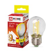 In Home Лампа светодиодная LED-ШАР-deco 9Вт 230В Е27 3000К 810Лм прозрачная IN HOME 4690612026268 фотография