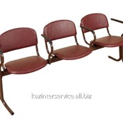 Блок стульев, 3-х мест. с подлок., неоткидные сидения, ткань, кожа фото