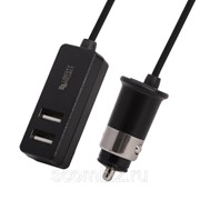 АЗУ «LP» с 1 USB QC 3.0 + 2 USB выходами общий ток 3А провод 1,1 метра (черное) фото