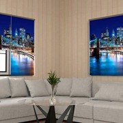 Рулонные шторы набережная синие 140 см фото