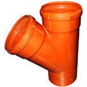 Тройник канализационный 200/200/45 оранжевый фотография
