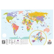 Большая карта мира со стирающимся скретч слоем «TrueMap Plus»