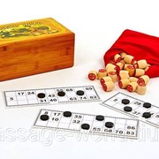 Лото настольная игра в бамбуковой коробке (р-р 24x13x9,5см) фото