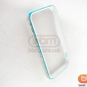 Аксессуар Bumpers iPhone 5S пластик(со стразами)бирюз.с бел. 57814b фото