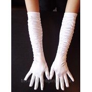 Свадебные перчатки длинные с драпировкой