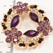 Брошь “Веночек из цветных камней“, (6 см) 222121(4) фото