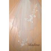 Фата свадебная вышитая " Мадина"
