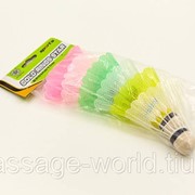 Воланы для бадминтона пластиковые (прозрачный пакет,цветные воланы, 6 шт) фото