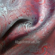 Ткань подкладочная красно-бордовая рисунок Огурцы фото