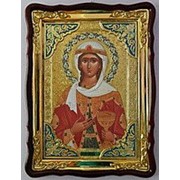 Икона храмовая с багетом, в фигурном киоте Варвара, Святая Великомученица, 82х114 фотография