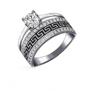 Серебряное кольцо с фианитами SOKOLOV 94011131 фотография