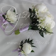 Букет невесты, бутоньерка жениху, браслет для подружки невесты фото
