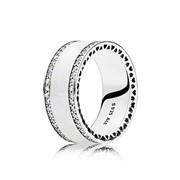 Серебряное широкое кольцо Pandora "Сердца " 191024EN23