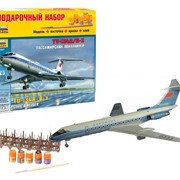 Сборная модель "Пассажирский самолёт ТУ-134" (с клеем и набором красок)