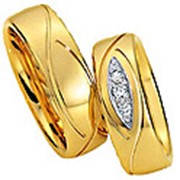 Обручальные кольца из желтого золота фото