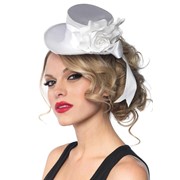 Аксессуар для праздника Leg Avenue Белая мини-шляпка, черный