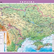 Україна. Фізична карта, м-б 1:1 000 000 (на картоне ламинированная) фото