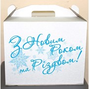 Коробки для тортов с новогодним логотипом фото