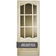 Дверной блок из массива сосны со стеклом