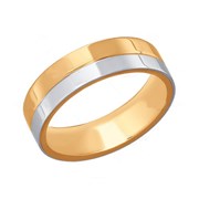 Обручальное кольцо из комбинированного золота с ал фотография