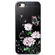 Чехлы Star5 Graceful Luxury Rhinestone Case для iPhone 5/5s - Butterfly and Flowers фотография