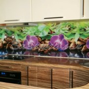 Кухонный фартук из стекла (Скинали) в стилистике цветов фото