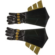 Аксессуар для праздника Rubie's Перчатки Бэтмена черные с золотом взрослые фотография
