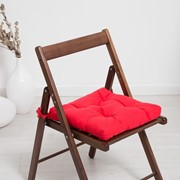 Набор подушек для стула 35х35см 2шт, цв. красный, бязь, холлофайбер фотография