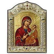Angelos Путеводительница (Одигитирия) Богородица, греческая серебряная икона 6x8 см фото