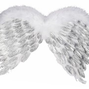Аксессуар для праздника Forum Novelties Крылья ангела белые с блёстками (60 см) фото