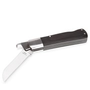 Нож электрика монтерский большой складной с прямым лезвием и пяткой КВТ НМ фотография